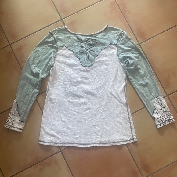 Double D Ranch Embroidered Long Sleeve Cowboy T-Shirt Size L Wild Horses - Picture 7 of 8